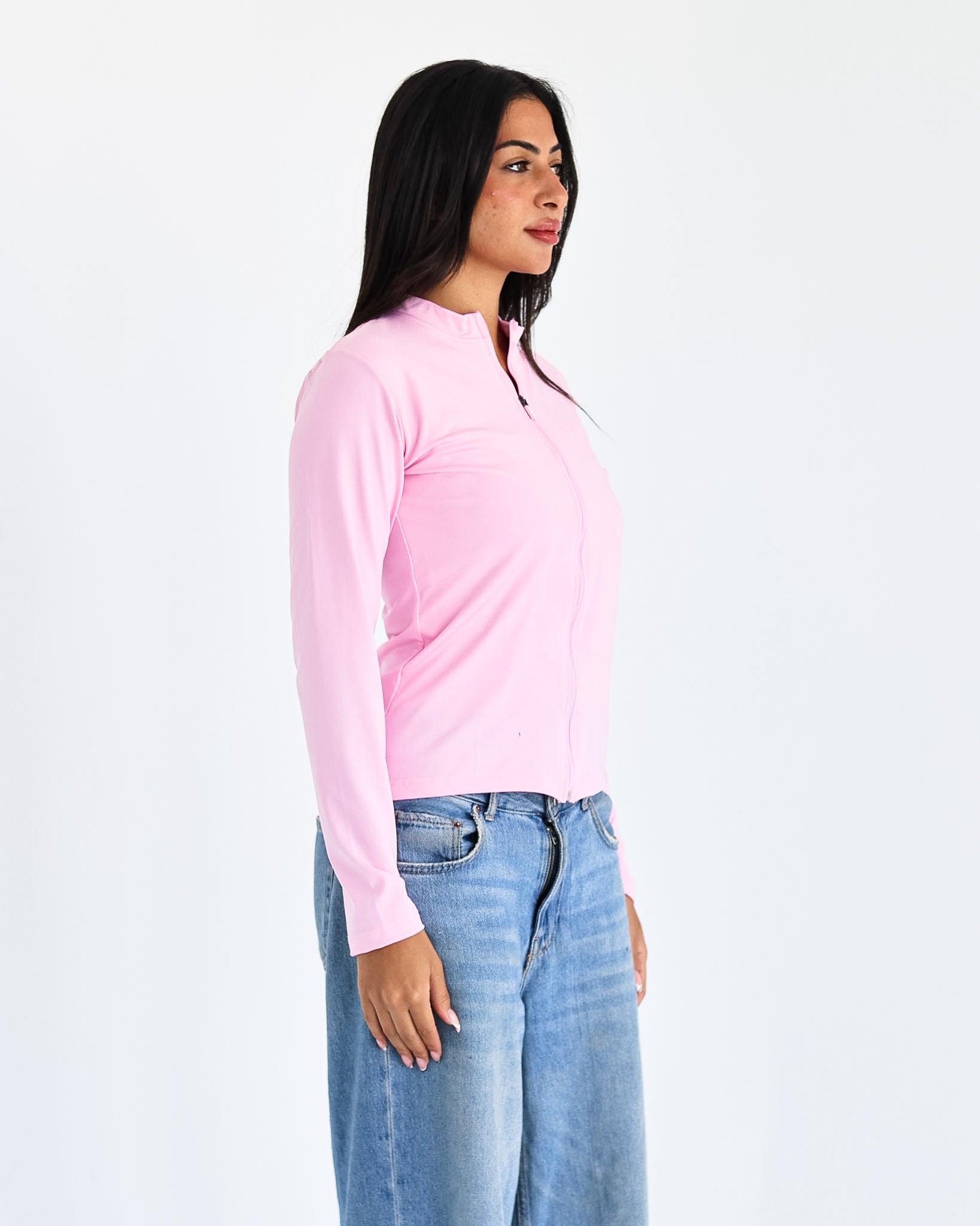 High Neck Zipper Long Sleeve