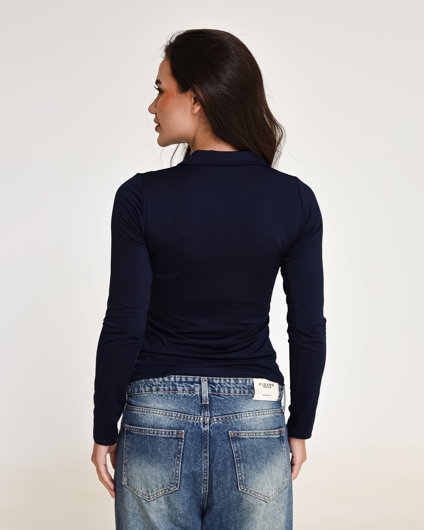 Sculpted Collared Long Sleeve