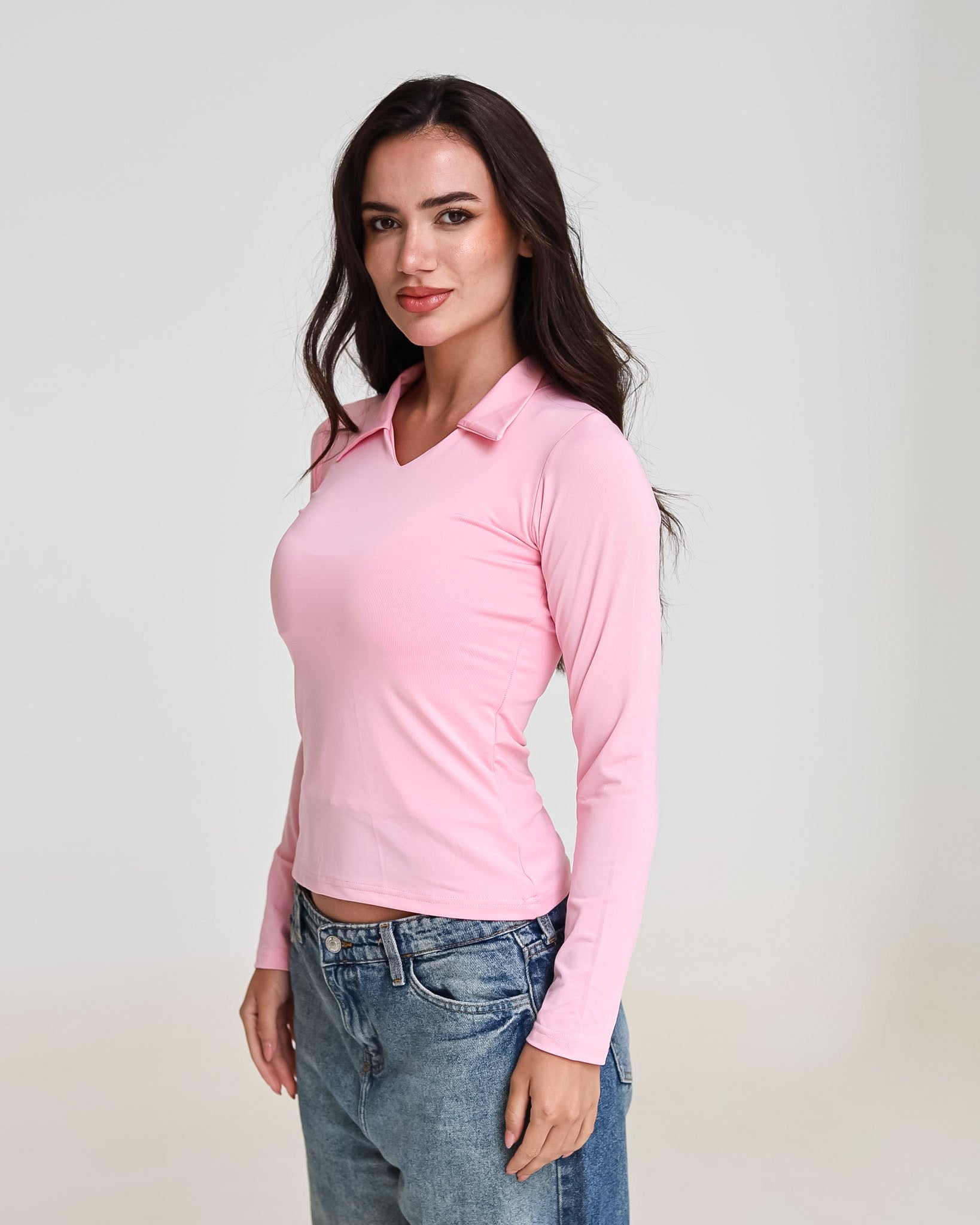 Sculpted Collared Long Sleeve