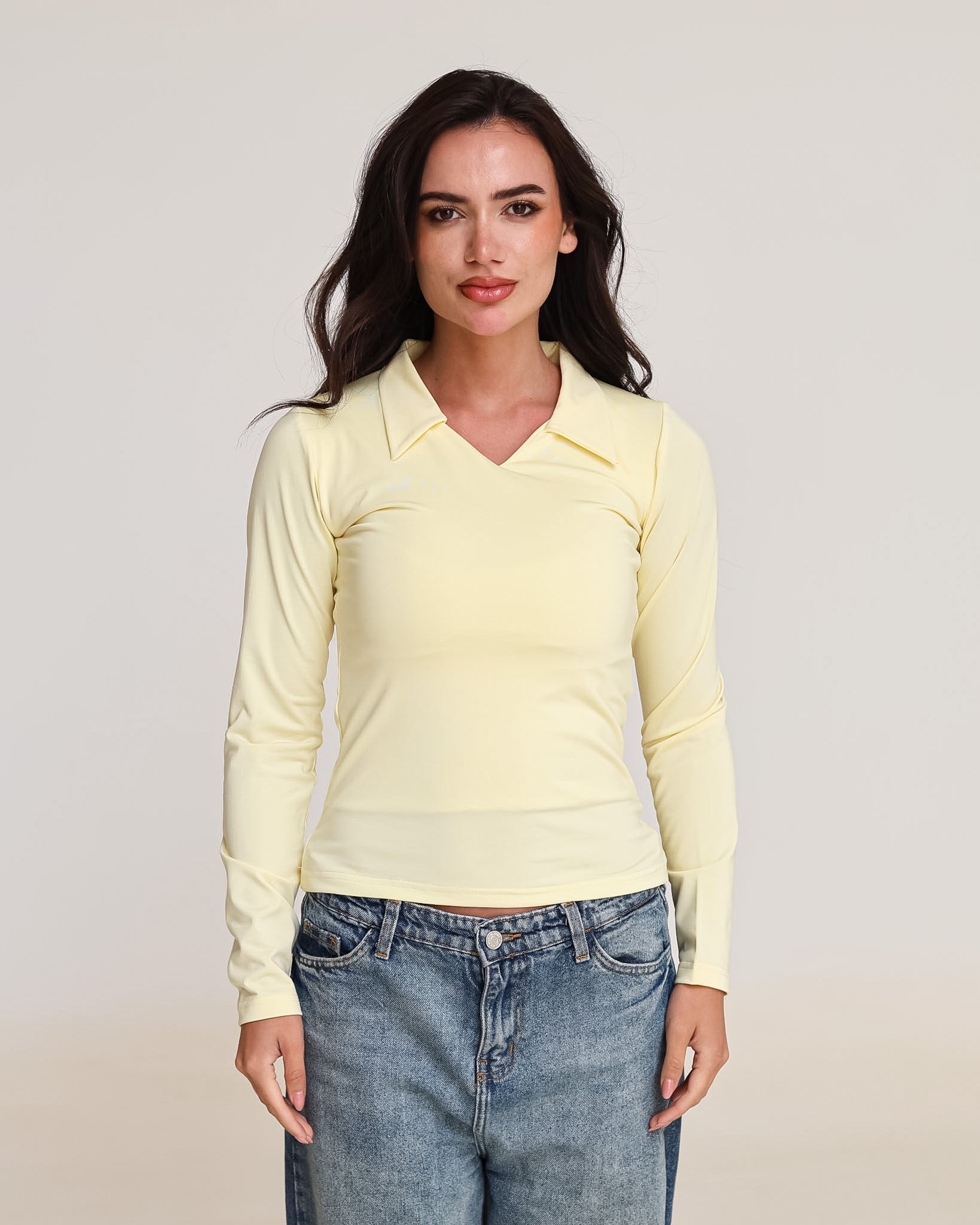 Sculpted Collared Long Sleeve