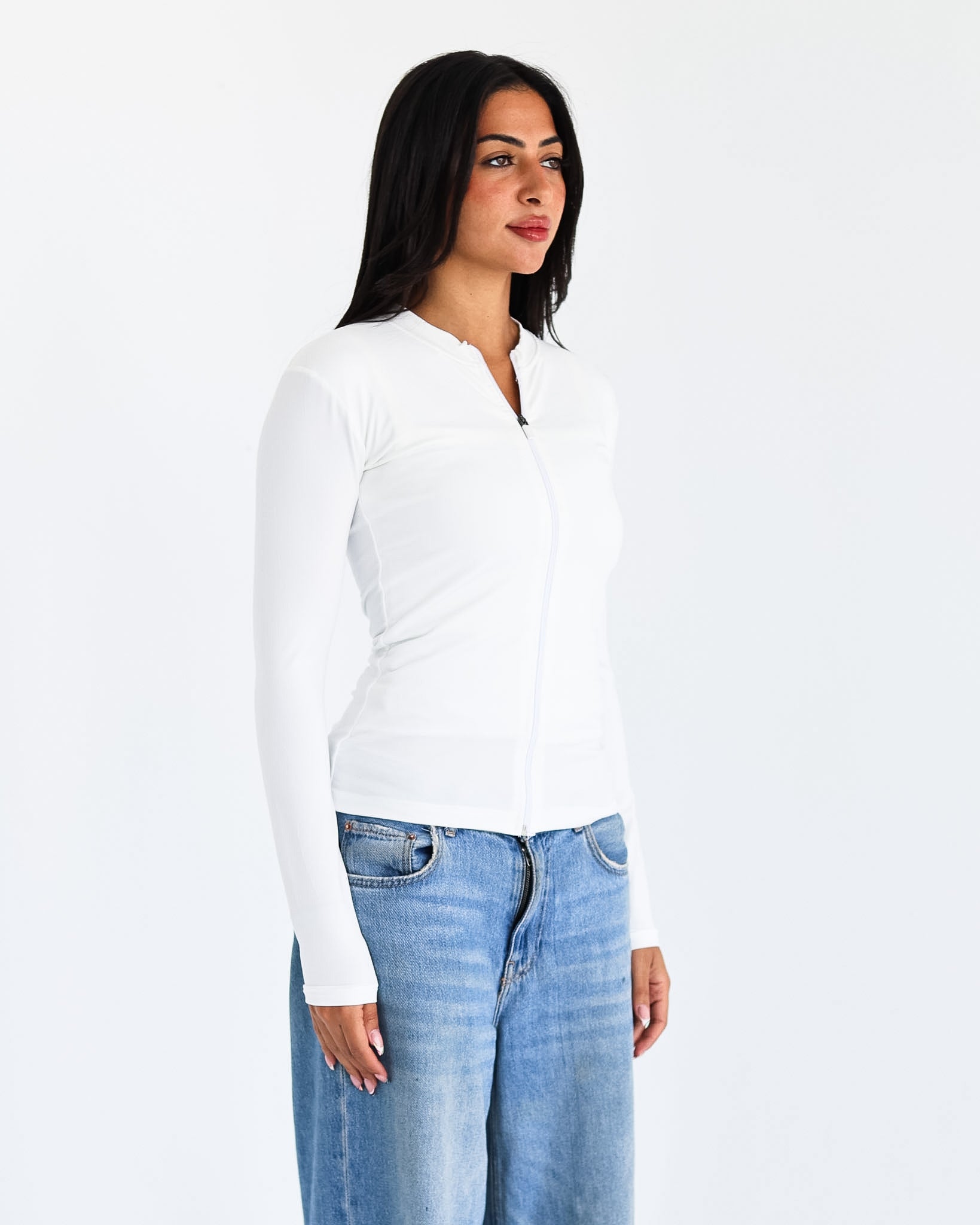 High Neck Zipper Long Sleeve