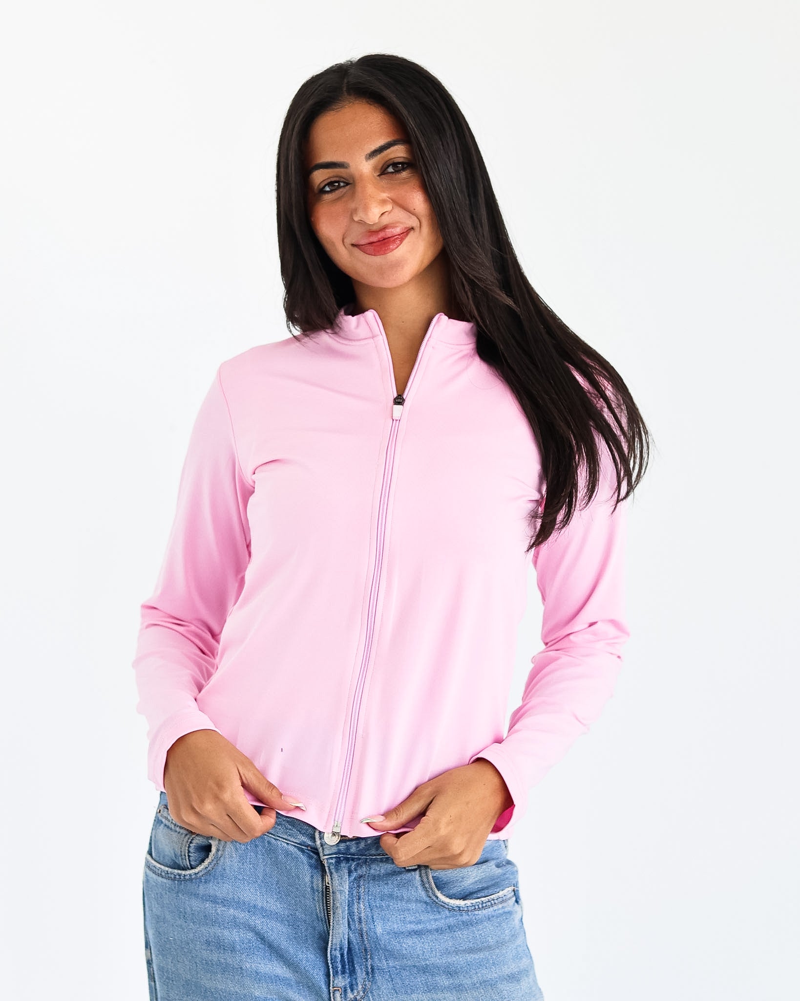 High Neck Zipper Long Sleeve