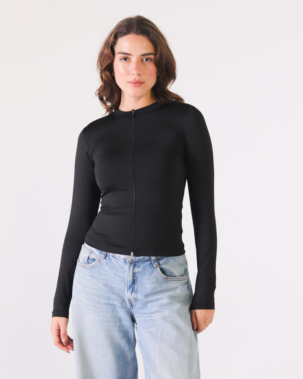 HIGH NECK ZIPPER LONG SLEEVE