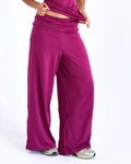 Fold Waist Wide Leg Pants