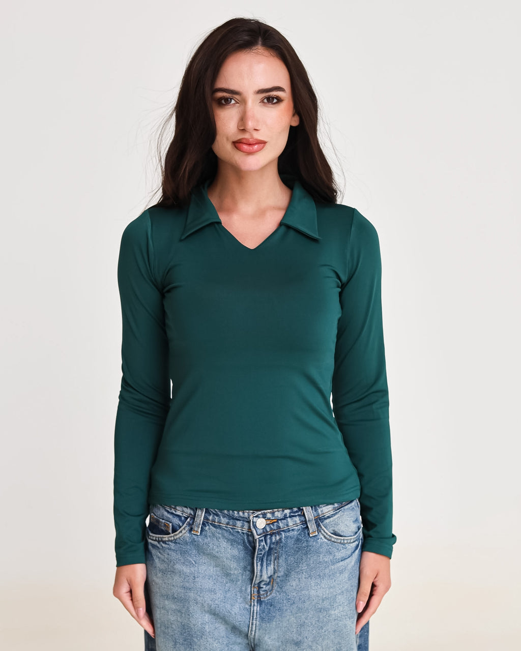 Sculpted Collared Long Sleeve