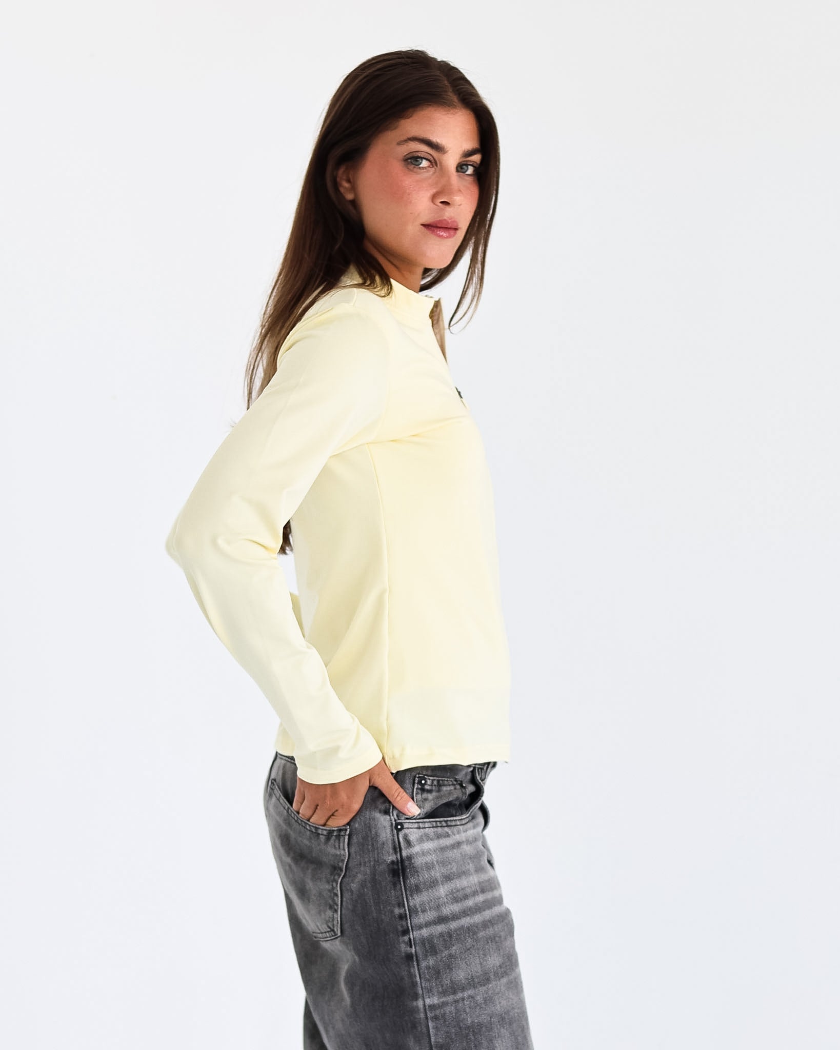 High Neck Zipper Long Sleeve