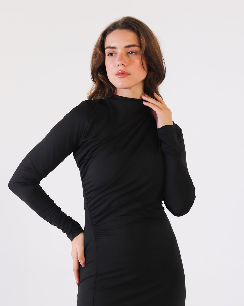 ROUND NECK LONG SLEEVE DRESS