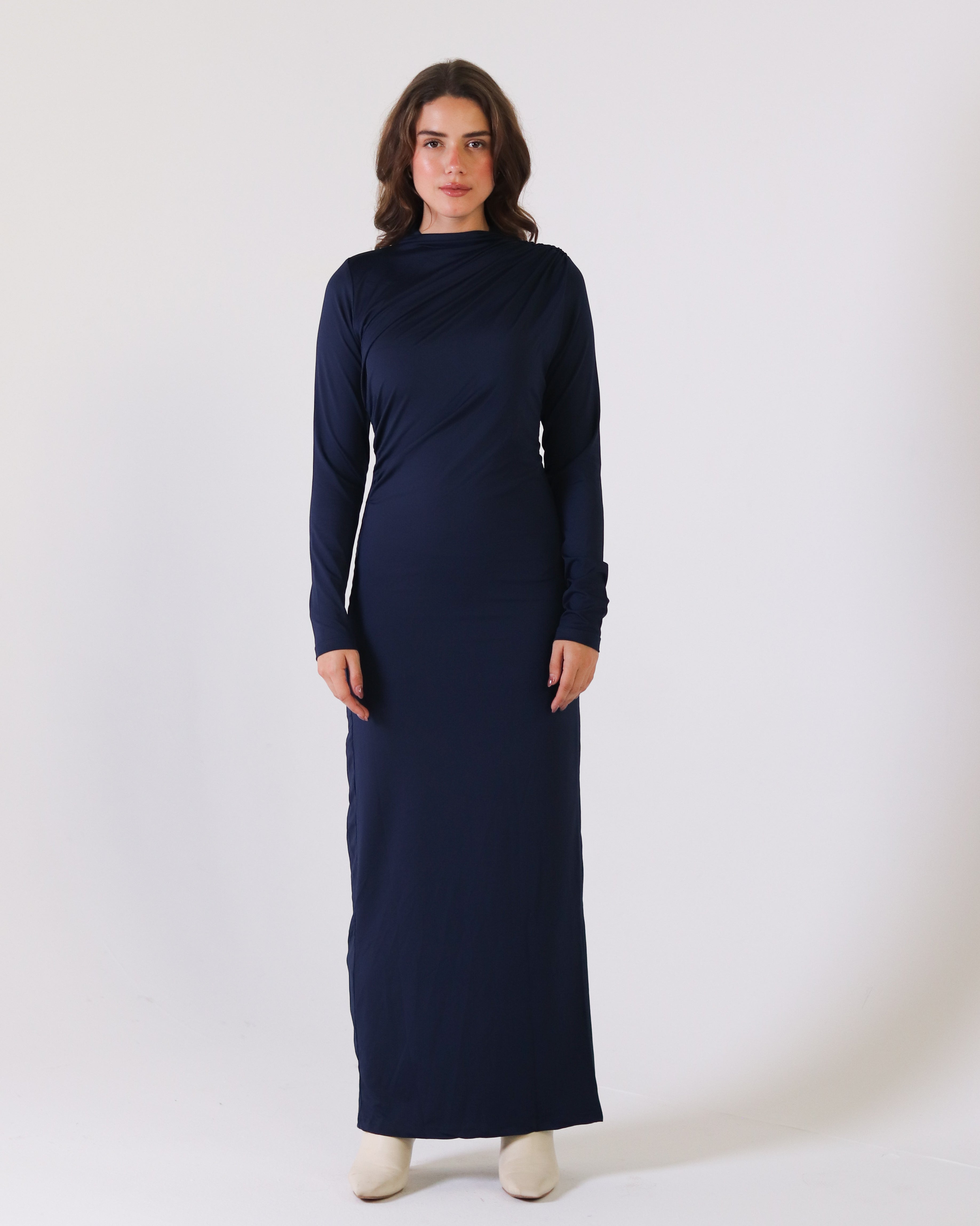 ROUND NECK LONG SLEEVE DRESS