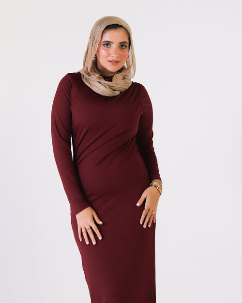 ROUND NECK LONG SLEEVE DRESS