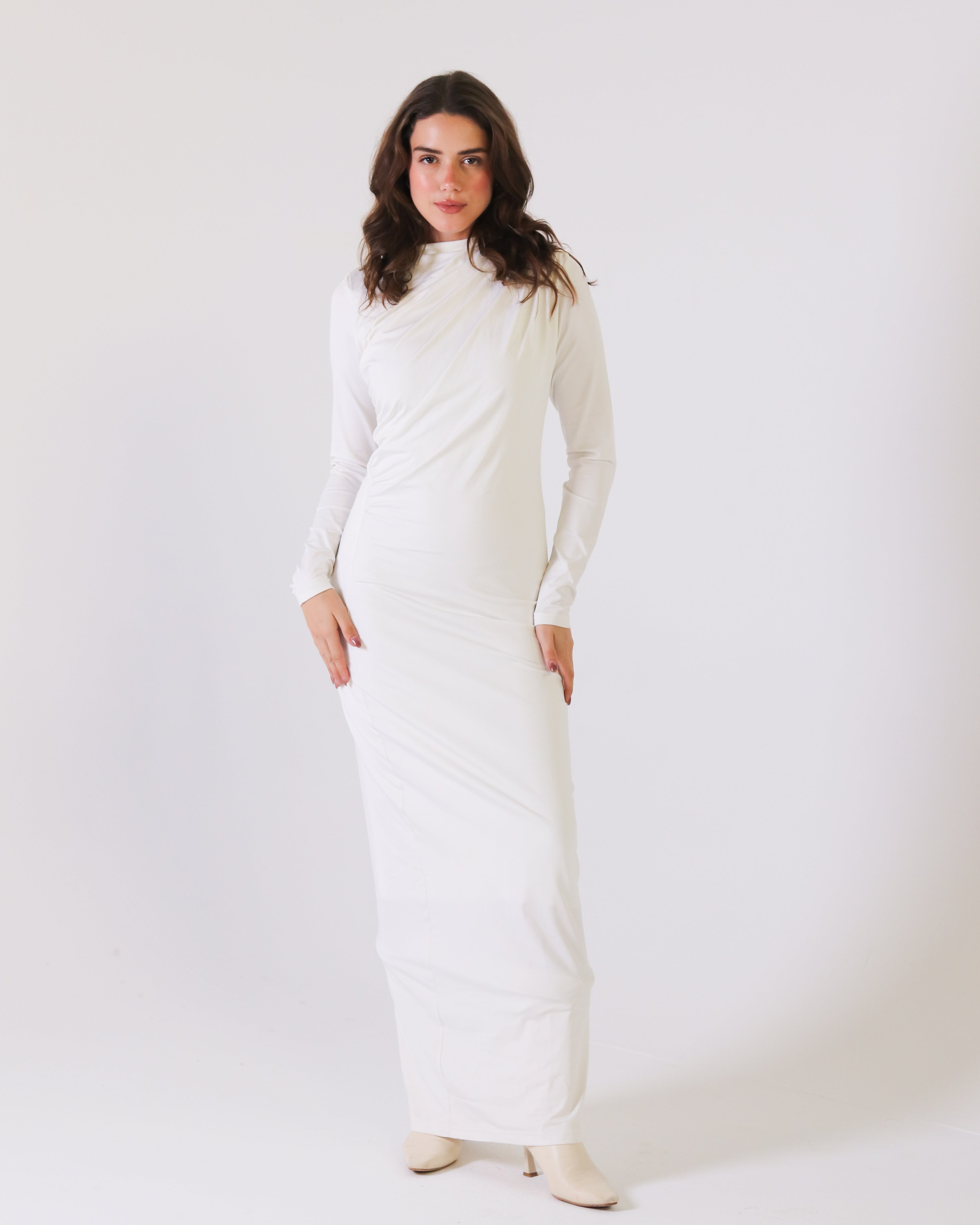 ROUND NECK LONG SLEEVE DRESS