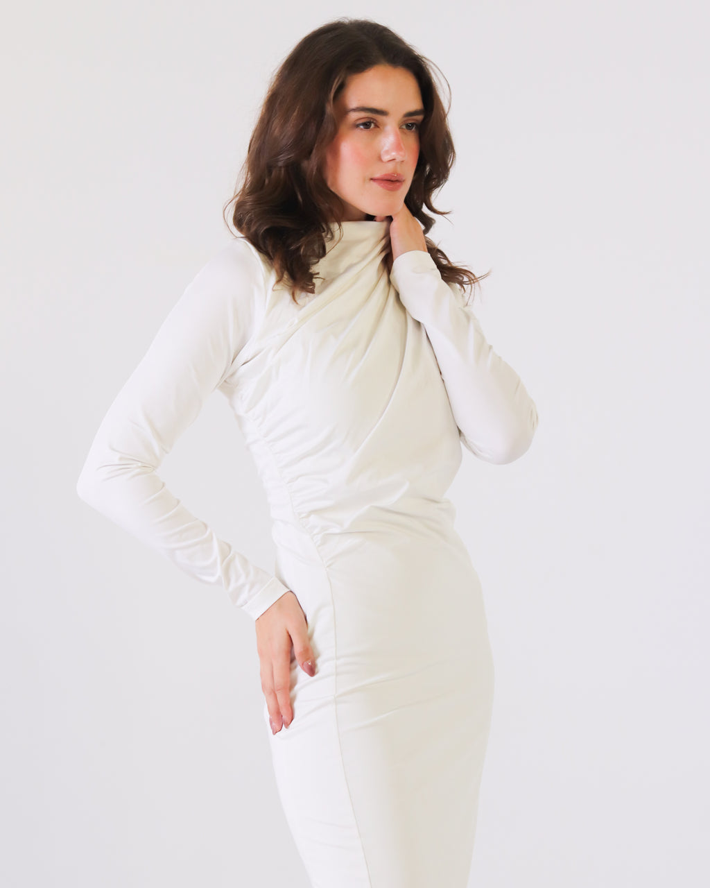 ROUND NECK LONG SLEEVE DRESS