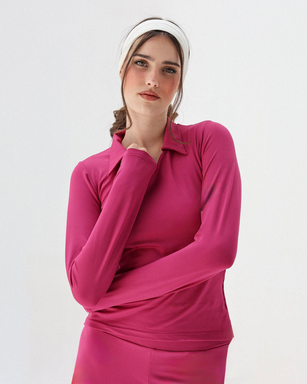 Sculpted Collared Long Sleeve