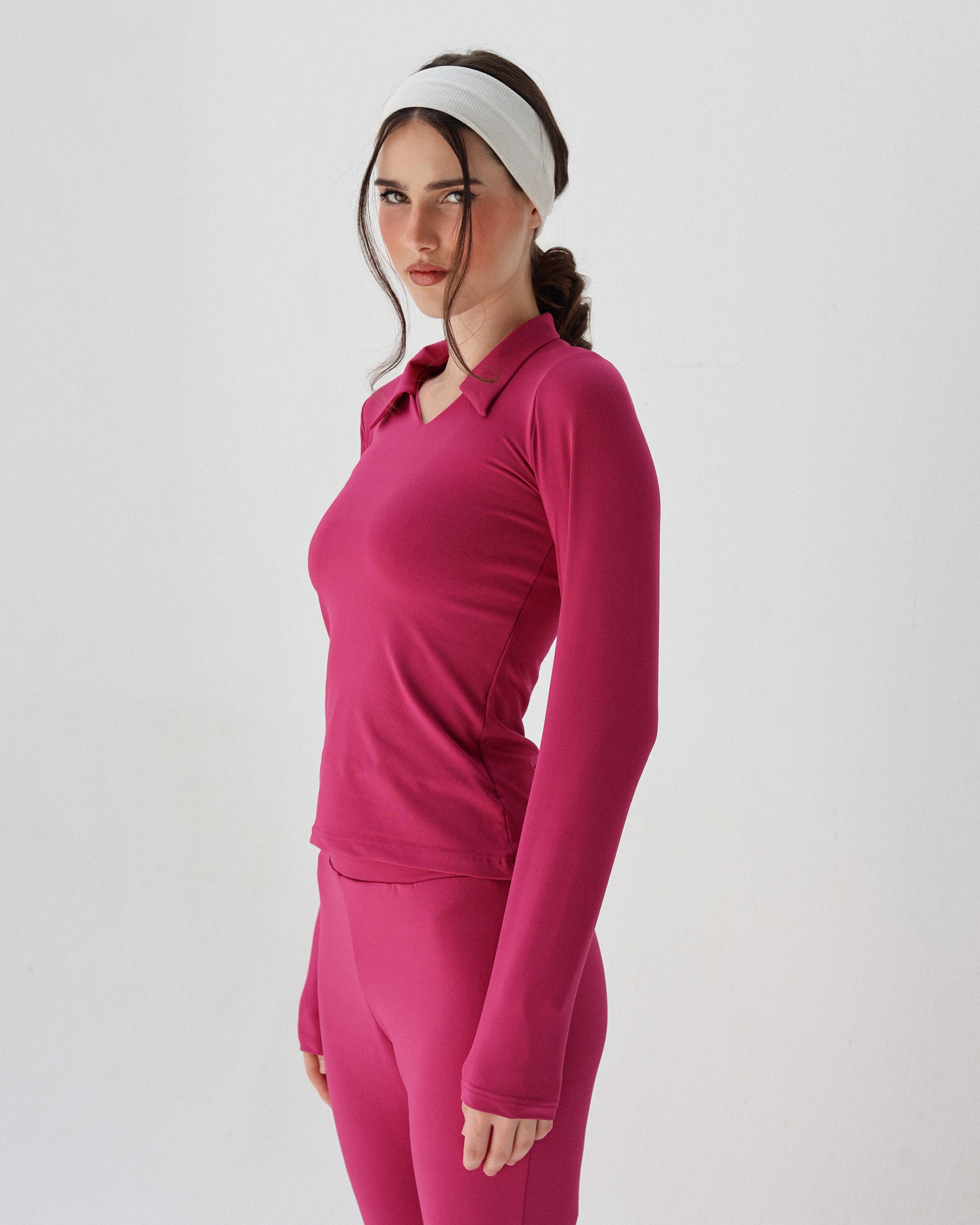 Sculpted Collared Long Sleeve