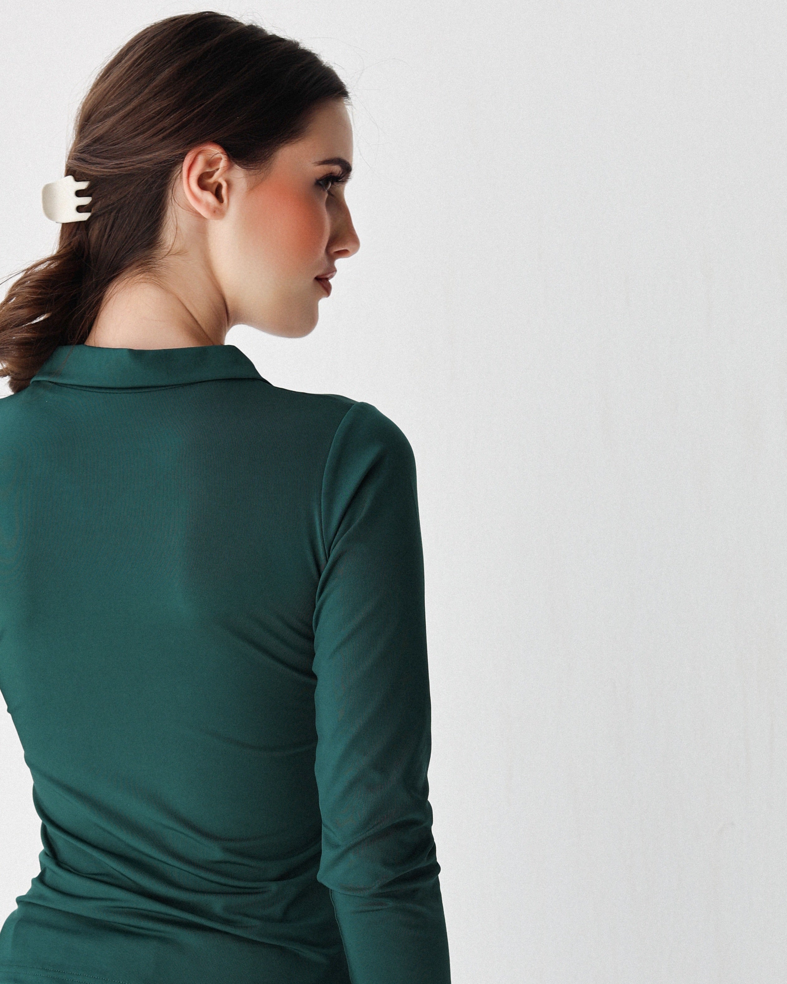 Sculpted Collared Long Sleeve