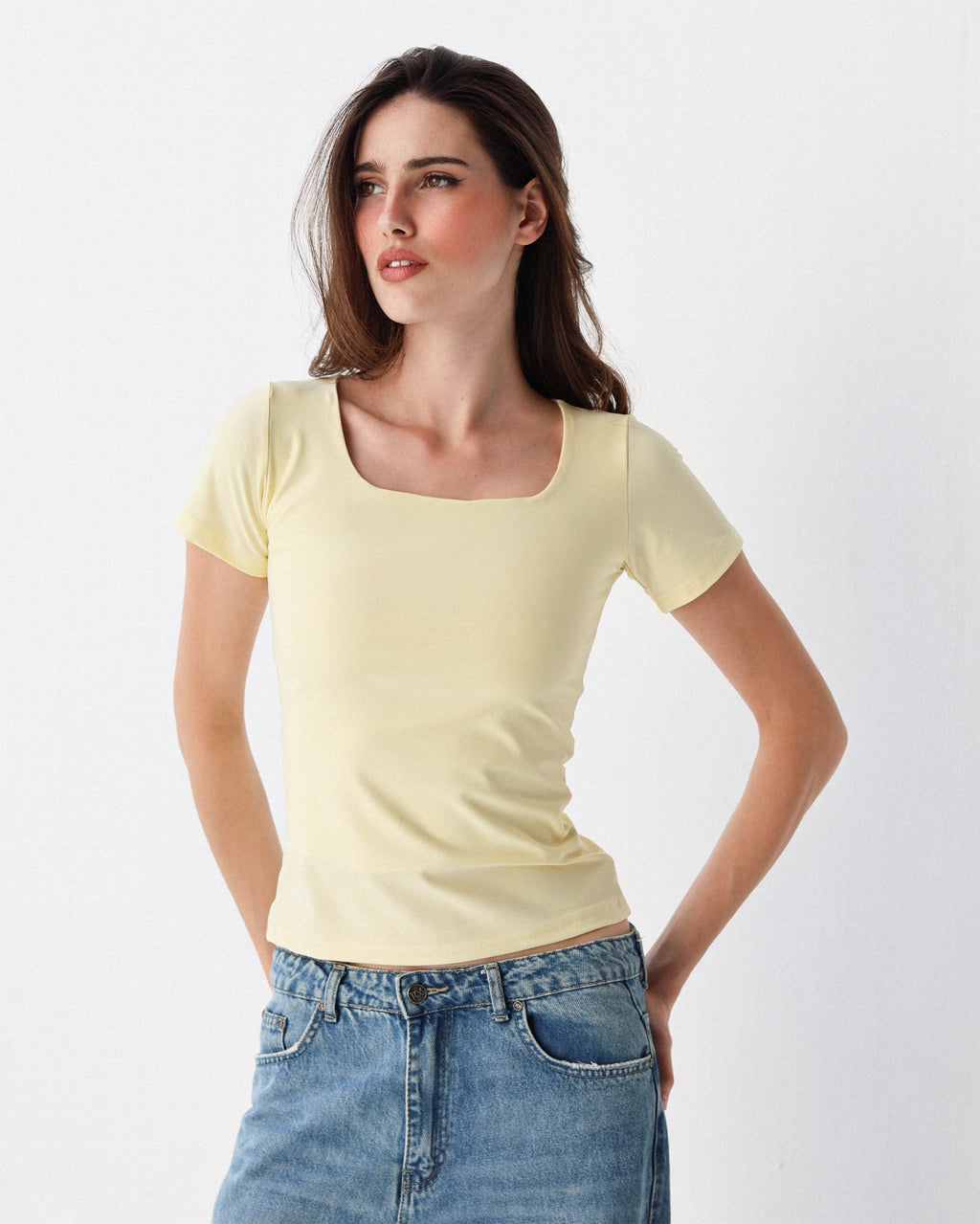 Clean Cut Sleeves Square Neck