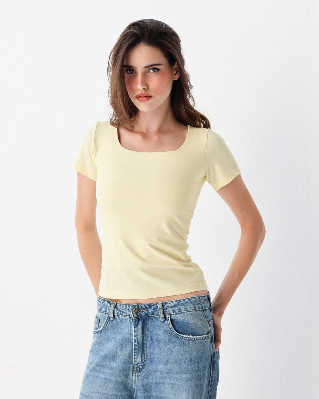 Clean Cut Sleeves Square Neck