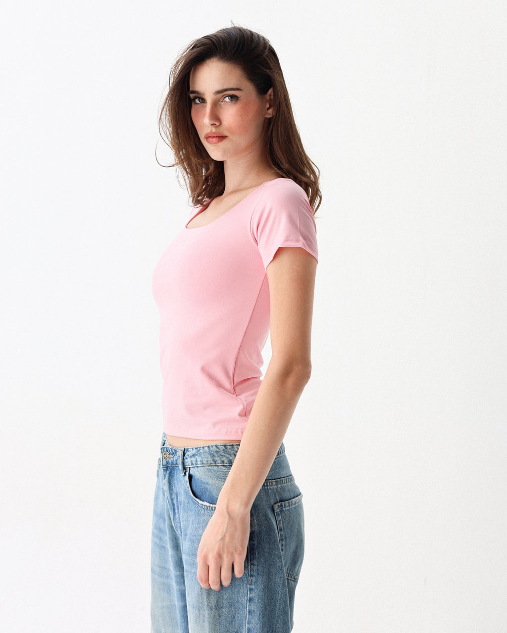 Clean Cut Sleeves Square Neck